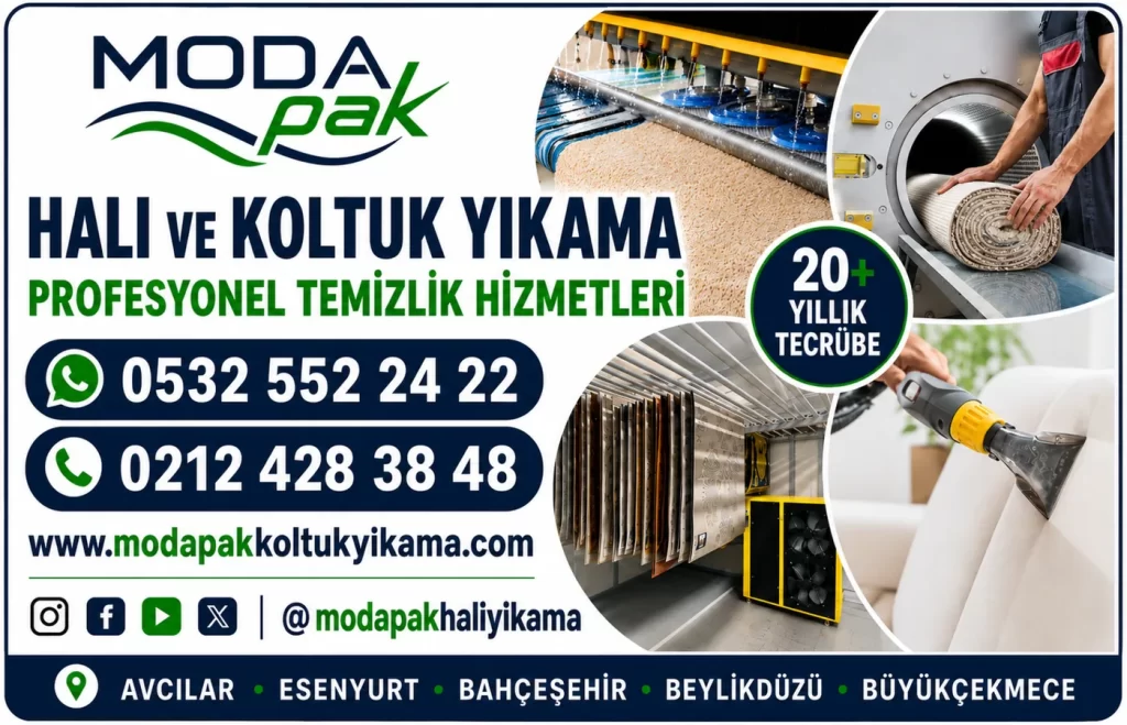 ModaPAK yerinde koltuk yıkama ve halı yıkama hizmeti Avcılar Esenyurt Beylikdüzü